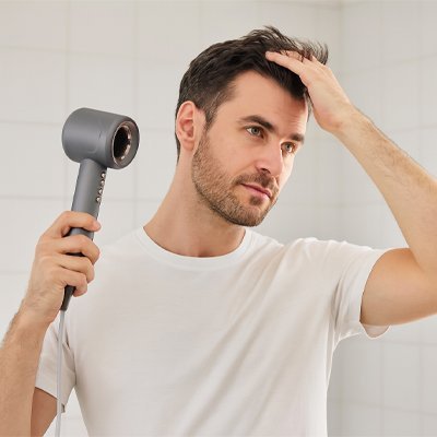 seche cheveux ionique gris homme